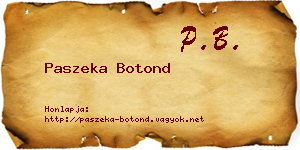 Paszeka Botond névjegykártya